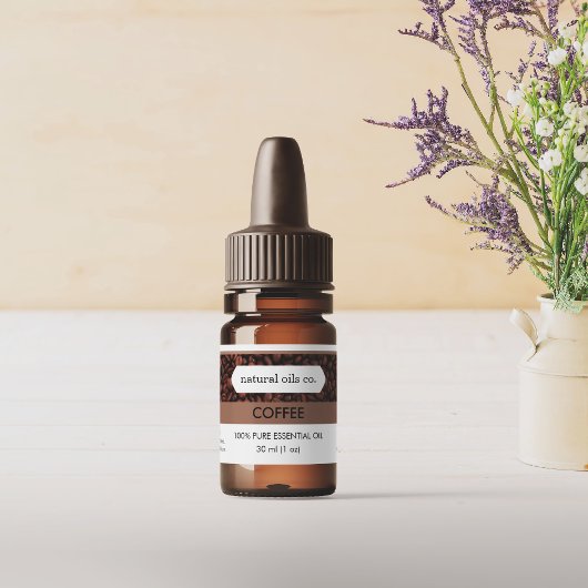 Kaffee Essenzielle Öle Duftflasche Etikett