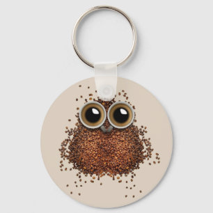 Kaffee-Eulenschlüsselketten Schlüsselanhänger