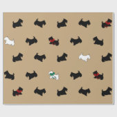 Kaffee-Farben-Schottischer-Terrier-Geschenkpapier Geschenkpapier (Flach)