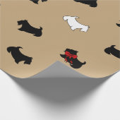 Kaffee-Farben-Schottischer-Terrier-Geschenkpapier Geschenkpapier (Ecke)