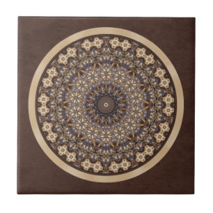 Kaffee färbt abstrakten Mandala Fliese