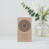 Kaffee färbt abstrakten Mandala Visitenkarte (Stehend Vorderseite)