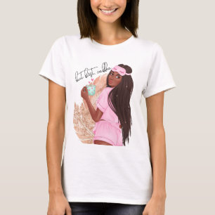 Kaffee Faux Glitter Mädchen Haar Rose Gold Pink   T-Shirt