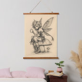 Kaffee Fee Wandteppich Mit Holzrahmen (Schlafzimmer)