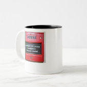 KAFFEE-FEUERSIGNAL ZWEIFARBIGE TASSE (Vorderseite Links)