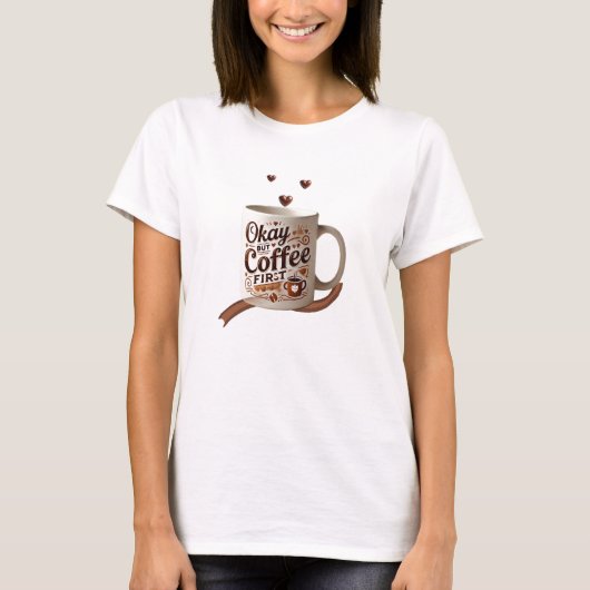 Kaffee First Coffein Adoption T-Shirt (Vorderseite)