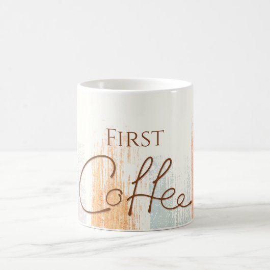 Kaffee First Fun Boho Wasserfarbe Kaffeetasse (Mittel)