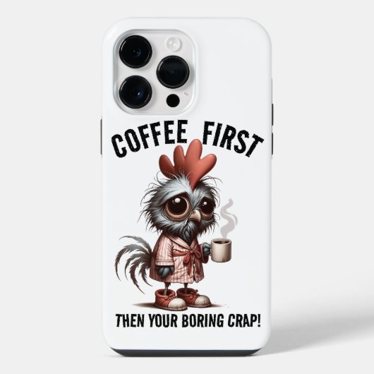 Kaffee First Meme iPhone Hülle (Rückseite)