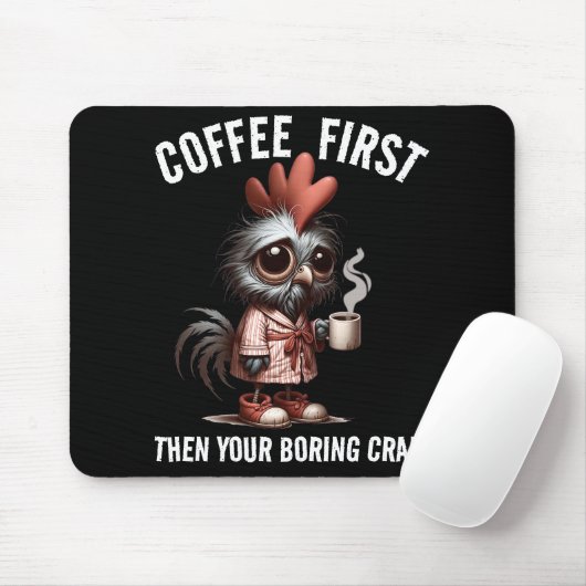 Kaffee First Meme Mousepad (Mit Mouse)