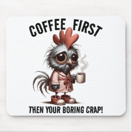 Kaffee First Meme Mousepad