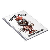 Kaffee First Meme Notizblock (Rechte Seite)