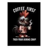 Kaffee First Meme Poster (Vorderseite)
