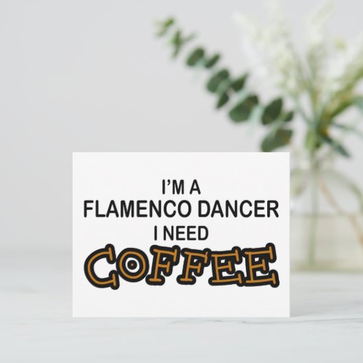 Kaffee - Flamenco Postkarte (Stehend Vorderseite)
