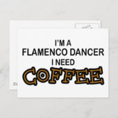 Kaffee - Flamenco Postkarte (Vorne/Hinten)