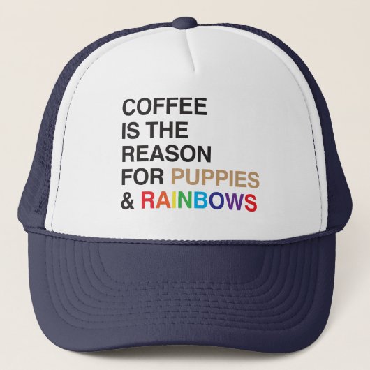 Kaffee Flavored Regenbogen Truckerkappe (Vorderseite)