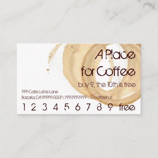 Kaffee-Fleck-Logo-Getränk-Durchschlags-Held Treuekarte (Vorderseite)
