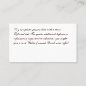 Kaffee-Fleck-Logo-Getränk-Lochkarte Treuekarte (Rückseite)