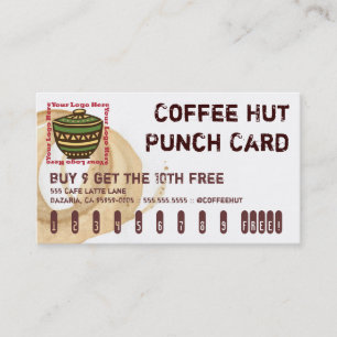 Kaffee-Fleck-Logo-Getränk-Lochkarte Treuekarte