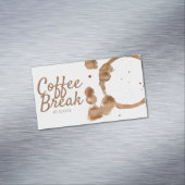 Kaffee-Fleck und Bohnen Magnetische Visitenkarte (Beispiel)