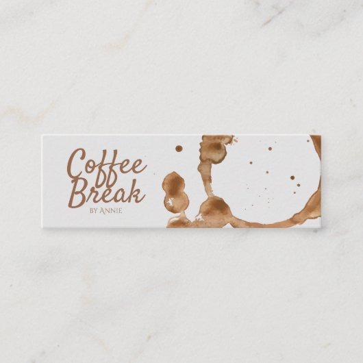 Kaffee-Fleck und Bohnen Mini Visitenkarte (Vorderseite)
