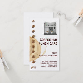 Kaffee-Fleck und Espresso-Maschinen-Lochkarte Treuekarte