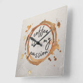Kaffee Flecken Quadratische Wanduhr (Winkel)