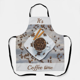 Kaffee-Foto mit benutzerdefinierbarem Text Schürze