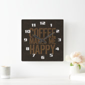 Kaffee freut mich quadratische wanduhr (Zuhause)