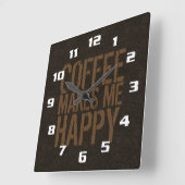 Kaffee freut mich quadratische wanduhr (Winkel)