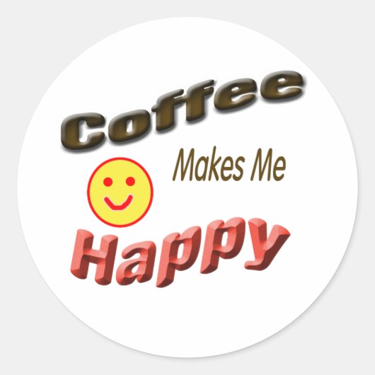 Kaffee freut mich runder aufkleber (Vorderseite)