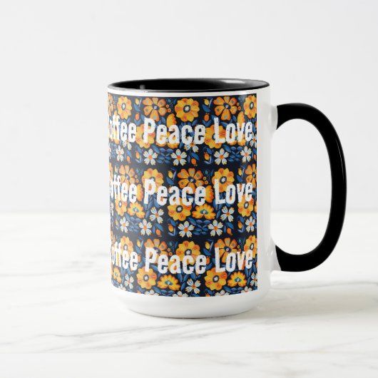 Kaffee Frieden Liebe Tasse (Rechts)