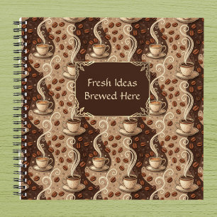 Kaffee Frische Ideen hier gebraut Vintage-Look-Caf Notizblock