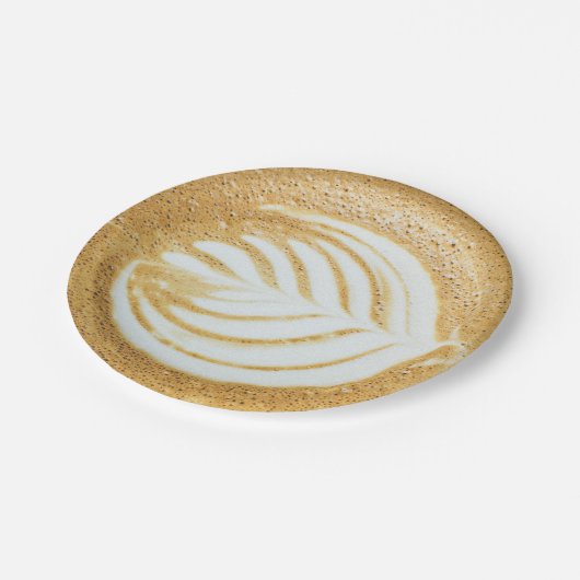 Kaffee Froth Leaf Pappteller (Schrägansicht)