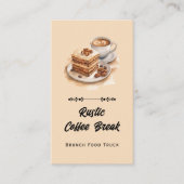 Kaffee-Frühstücks-Themen-QR-Code und Website Visitenkarte (Vorderseite)