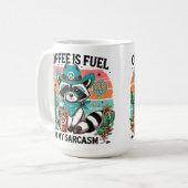 Kaffee Fuel Sarcasm Funny Raccoon Kaffeetasse (Vorderseite Links)