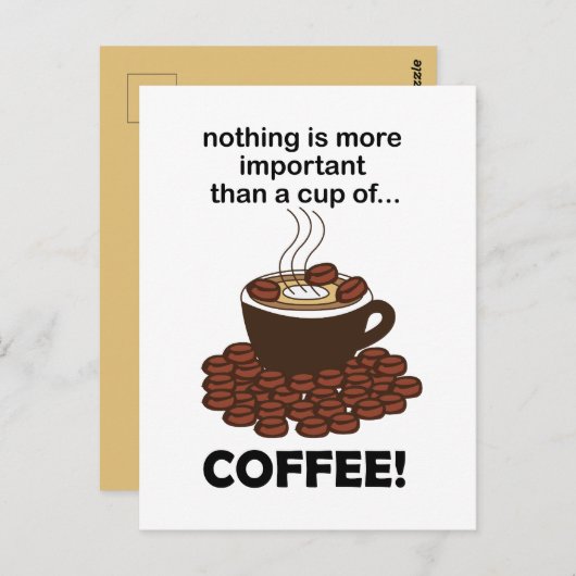 Kaffee Funny Kaffee Lover Kaffee Kaffee Kaffee Postkarte (Vorne/Hinten)