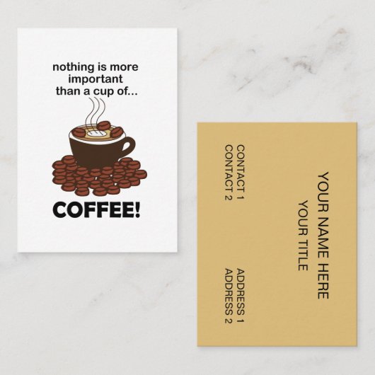 Kaffee Funny Kaffee Lover Kaffee Kaffee Kaffee Visitenkarte (Vorne/Hinten)