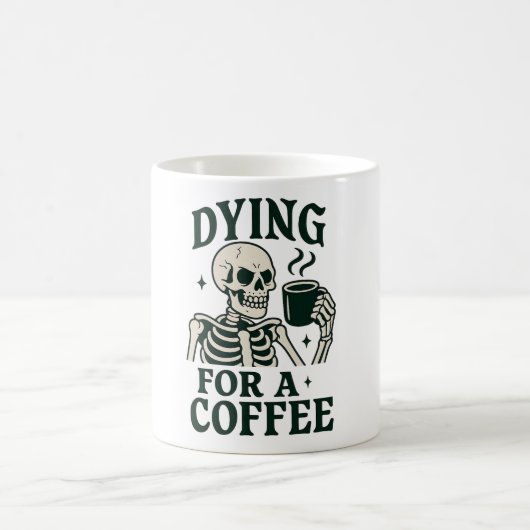 Kaffee Funny Skeleton Halloween Kaffeetasse (Mittel)