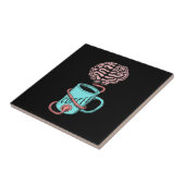 Kaffee für das Gehirn. Lustige Kaffeeillustration Fliese (Seite)