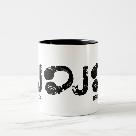 Kaffee für den D.J. Zweifarbige Tasse (Mittel)