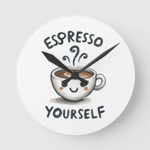 Kaffee für dich selbst runde wanduhr