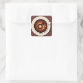 Kaffee für Männer Quadratischer Aufkleber (Tasche)