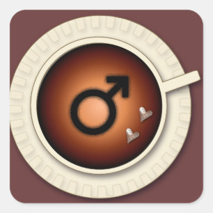Kaffee für Männer Quadratischer Aufkleber
