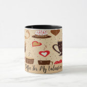 Kaffee für mein Valentine Niedlich Zeichnend Nr. 3 Tasse (Zentrum)
