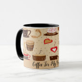 Kaffee für mein Valentine Niedlich Zeichnend Nr. 3 Tasse (Vorderseite Links)