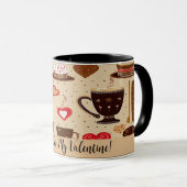 Kaffee für mein Valentine Niedlich Zeichnend Nr. 3 Tasse (VorderseiteRechts)
