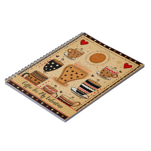 Kaffee für meinen Niedlichen Valentiner Cartoon He Notizblock