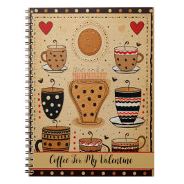 Kaffee für meinen Niedlichen Valentiner Cartoon He Notizblock