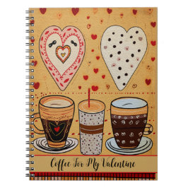 Kaffee für meinen Valentiner Niedlichen Cartoon He Notizblock