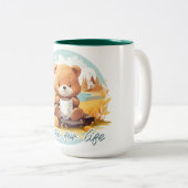 Kaffee fürs Leben Zweifarbige Tasse (VorderseiteRechts)